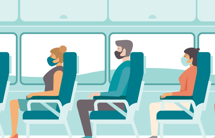 Wearing Surgical masks while traveling in bus is another safety measure that can be taken